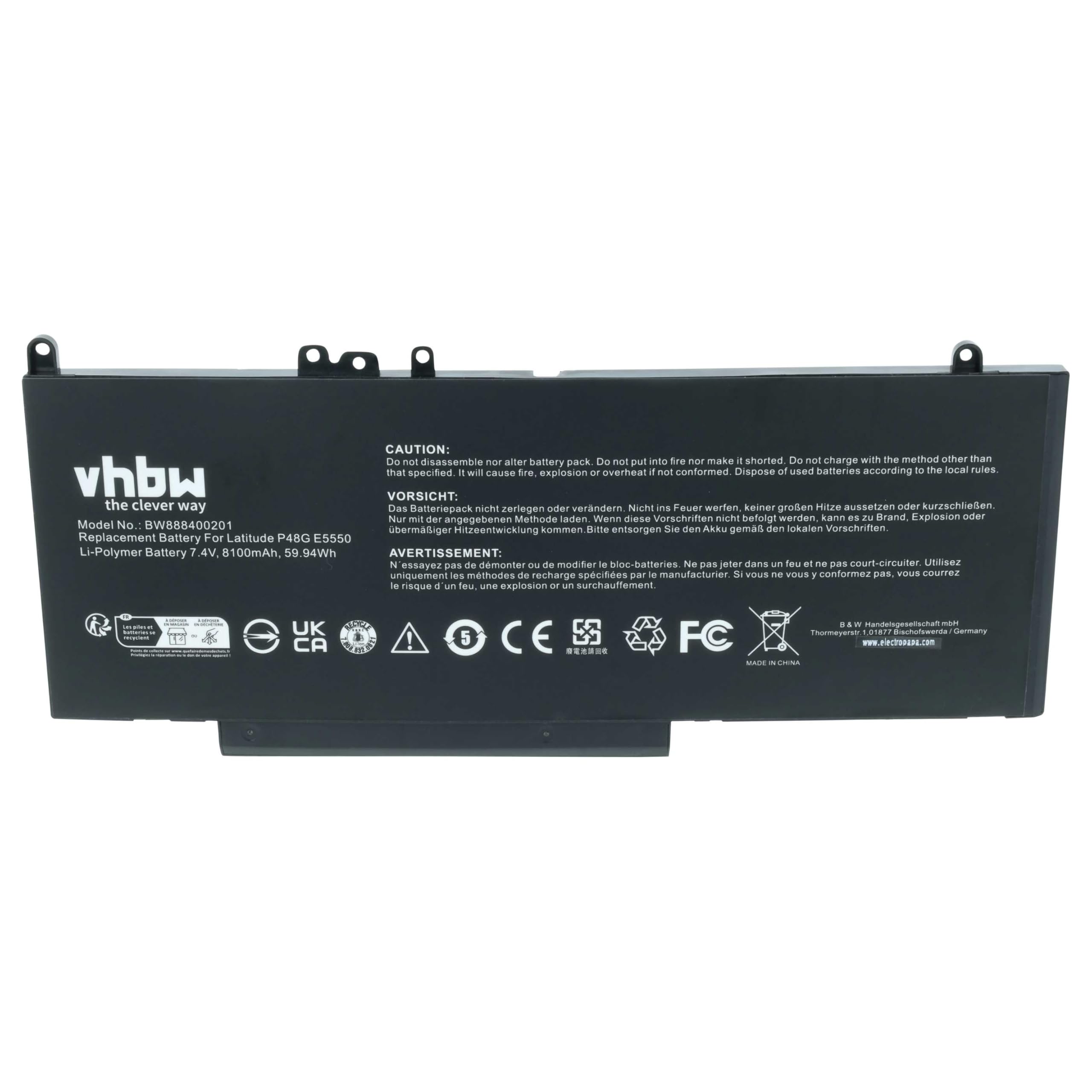 vhbw Batería reemplaza DELL HK60W