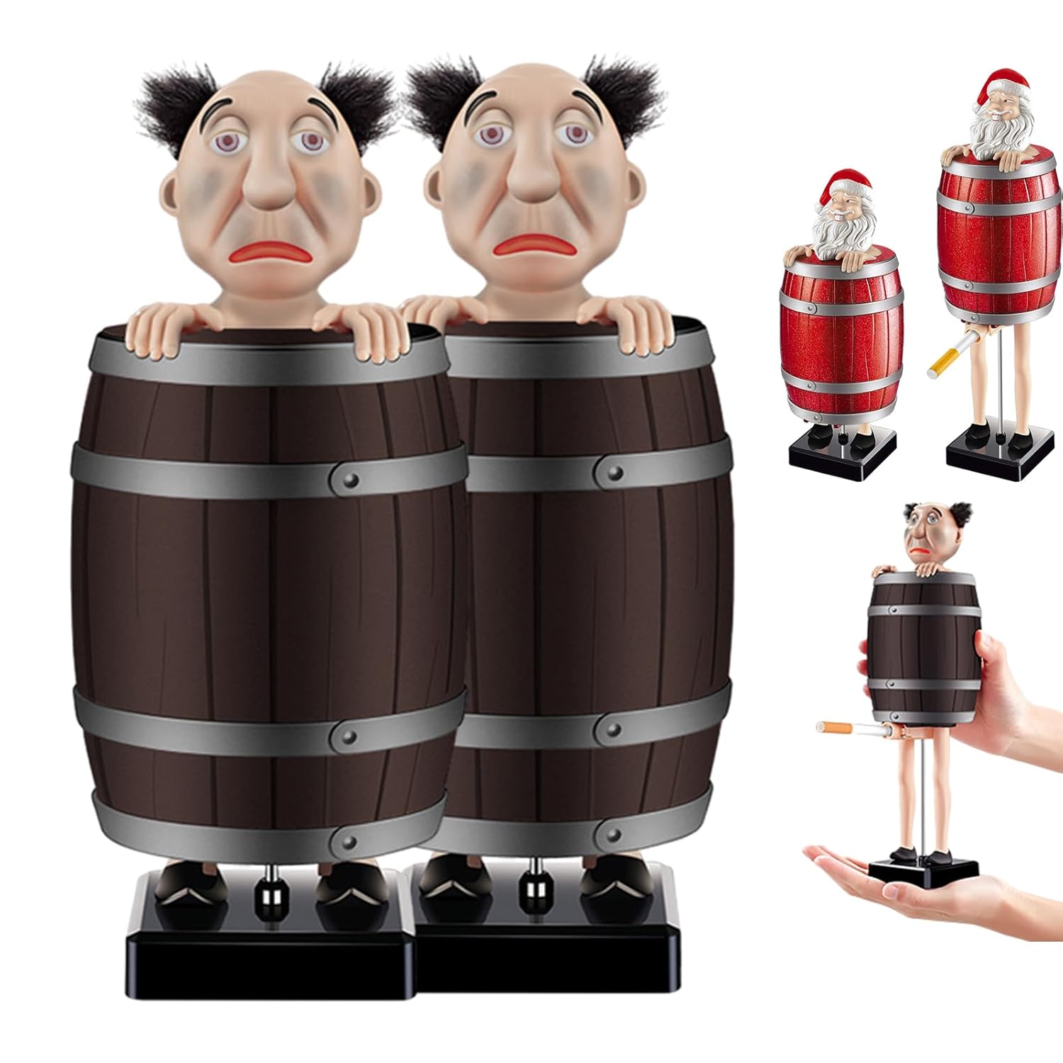 Funny Santa Cigarette Dispenser, Christmas Prank Santa Claus Cigarette Dispenser, Santa Claus Cigarette Cases & Dispensers, Perfect Gag Gift for Christmas Party, Home Decor (A+B)