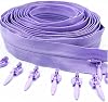 Zipper Repair Kit Invisible Nylon 3# Zipper 20 Meters Long Zipper 30 Auto Locking Sliders Used For Clothing Handbags Zipper(Light Purple)