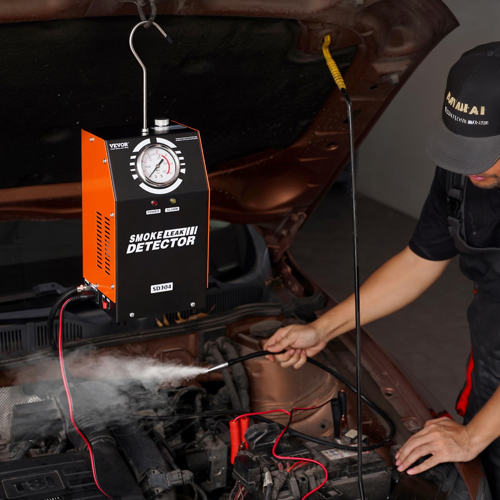 VEVOR Máquina Detectora de Fugas de Humo para Automóvil de 8 L/min, Modo de Humo en Modo Aire, Detector de Fugas, Dispositivo de Diagnóstico de Fugas -20 °C a 75 °C, 154 x 173 x 290 mm, 19-23 PSI