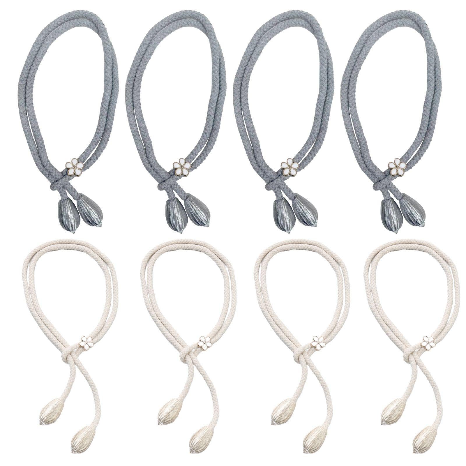 HINFHI 8 Pieces Of Hand-Woven Curtain Tie Rope, Simple And Fashionable, Adjustable And Beautiful Tie Belt, Multi-Purpose Cotton Rope, Creative Curtain Fixing Decoration.