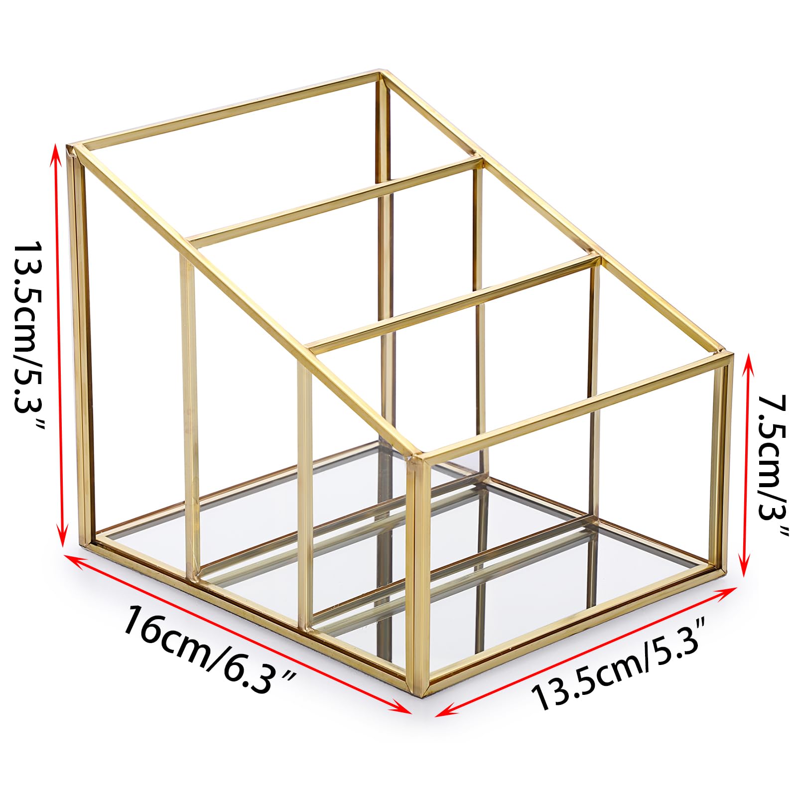 Sumnacon Glas-Fernbedienungshalter, wunderschöner Fernbedienungshalter mit 3 Fächern, Fernbedienungs-Aufbewahrungs-Organizer für Tisch, Schlafzimmer, Wohnzimmer, Hotel und Büro