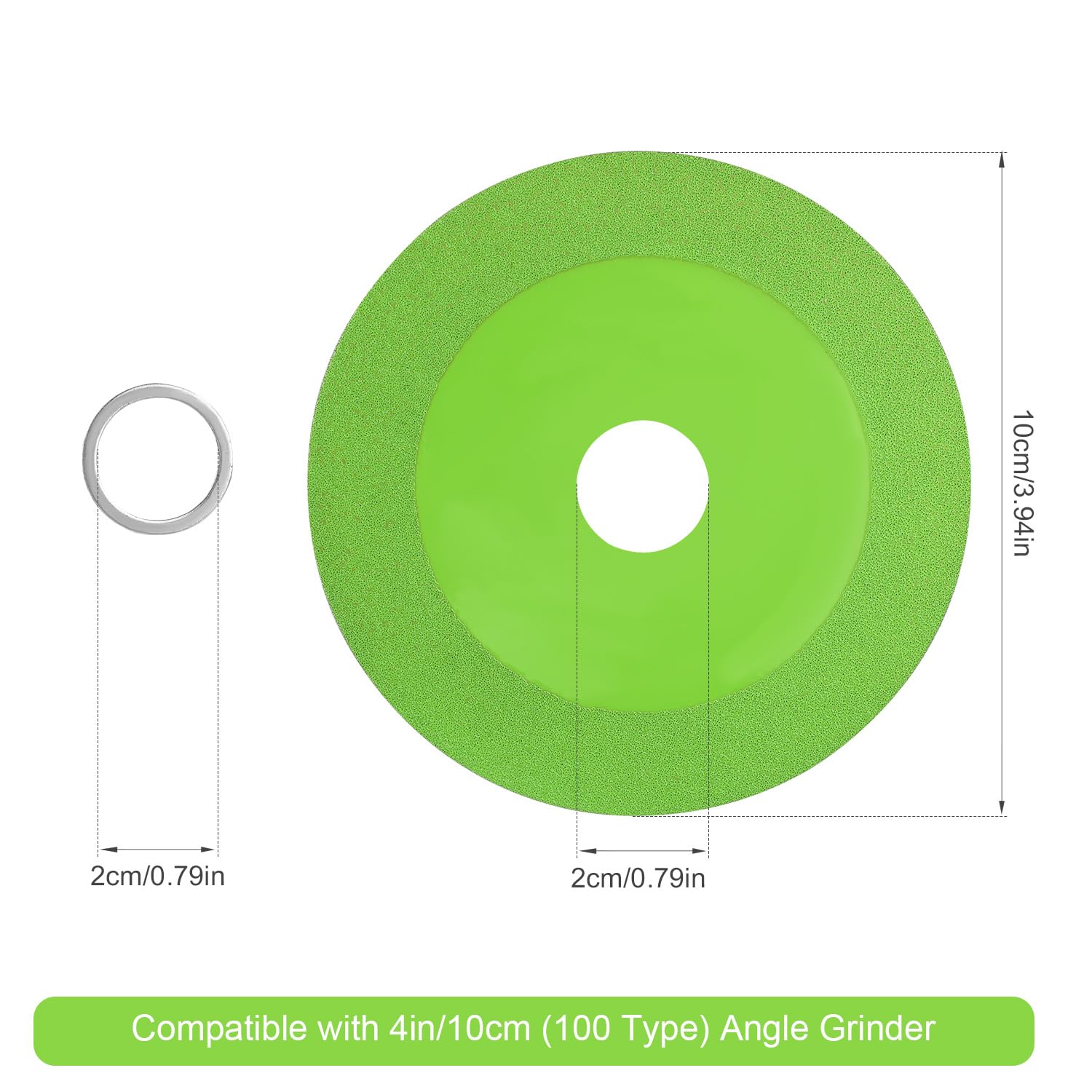 3pcs Glass Cutting Disc, Ceramic Cutting Blade for 4Inch Angle Grinder Glass Tile Saw Blade Rock Slab Grinding Disc Glass Diamond Blade for Glass Ceramics Jade Crystals Tile(Green)