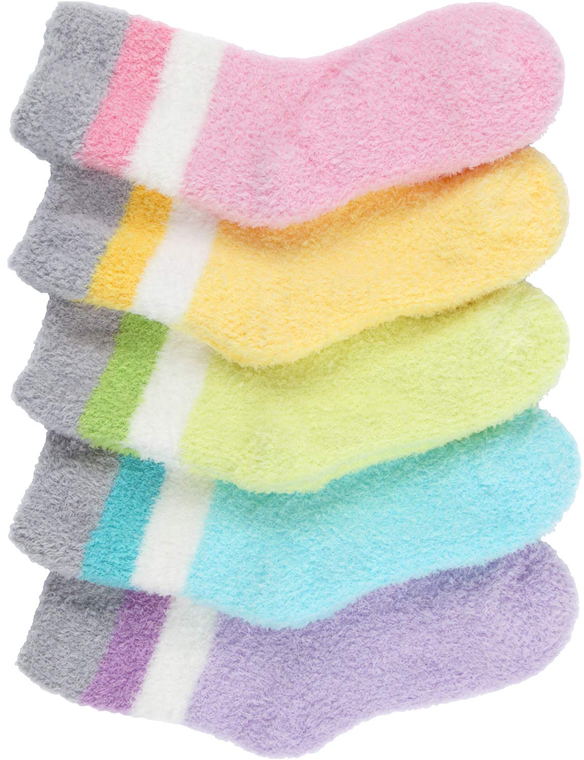 Soft Warm Microfiber Fuzzy Socks 5-6 Pairs