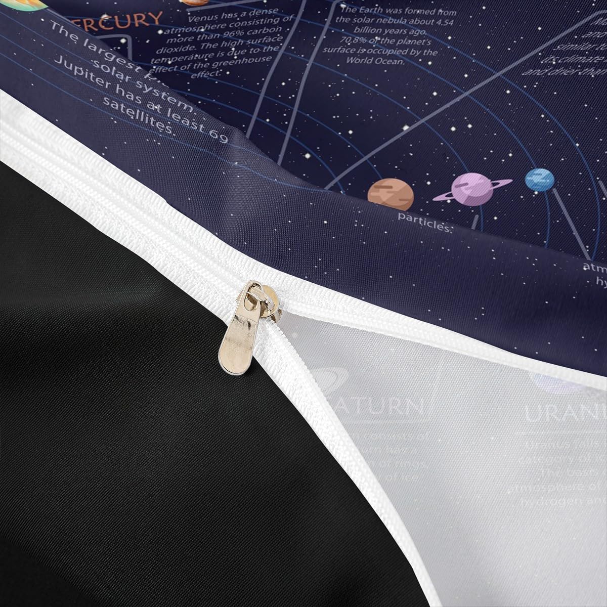 Outer Space Duvet Cover Solar System Bedding Set For Kids Boys Children Universe Planets Comforter Cover Set Ultra Soft Galaxy Blue Purple Decor Bedspread Cover Twin Size Bedding Collection 2Pcs
