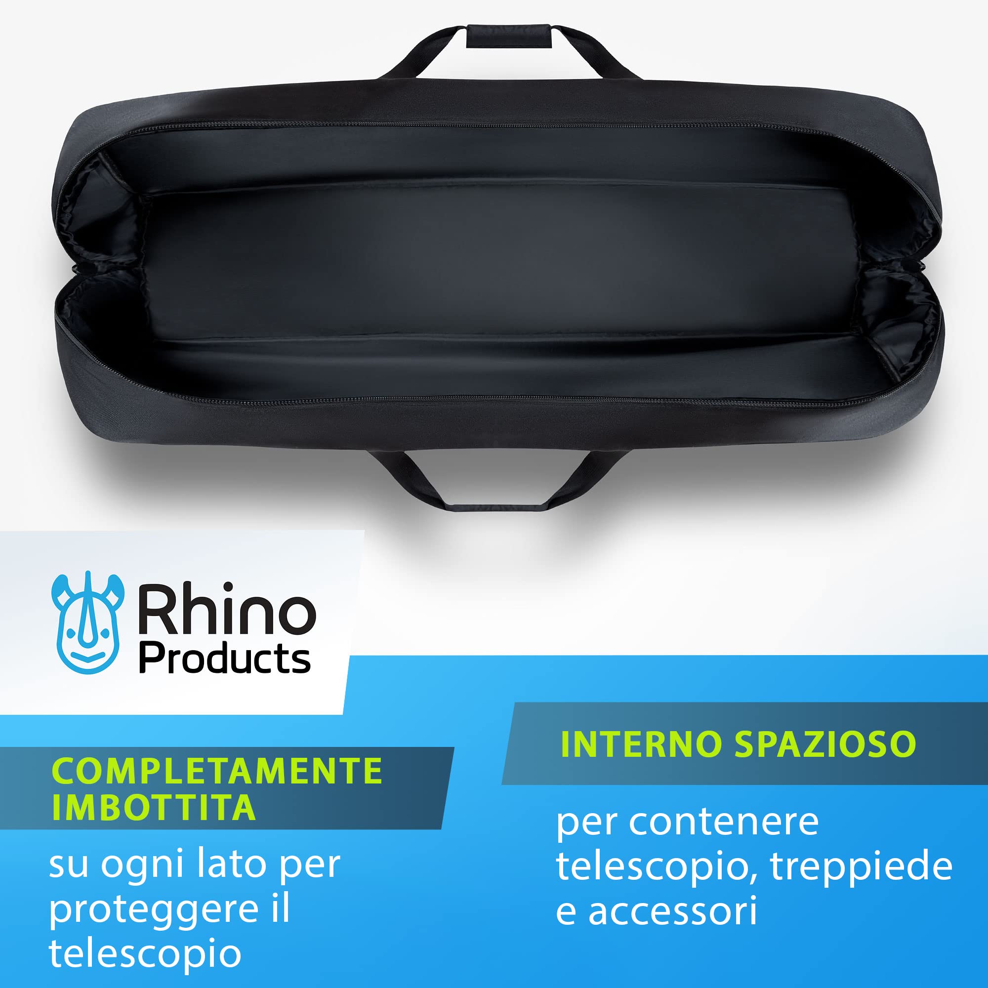 Borsa Multiuso per Telescopio Custodia per telescopio antiurto con tracolla regolabile e spazio extra, per uso militare, idrorepellente di Rhino