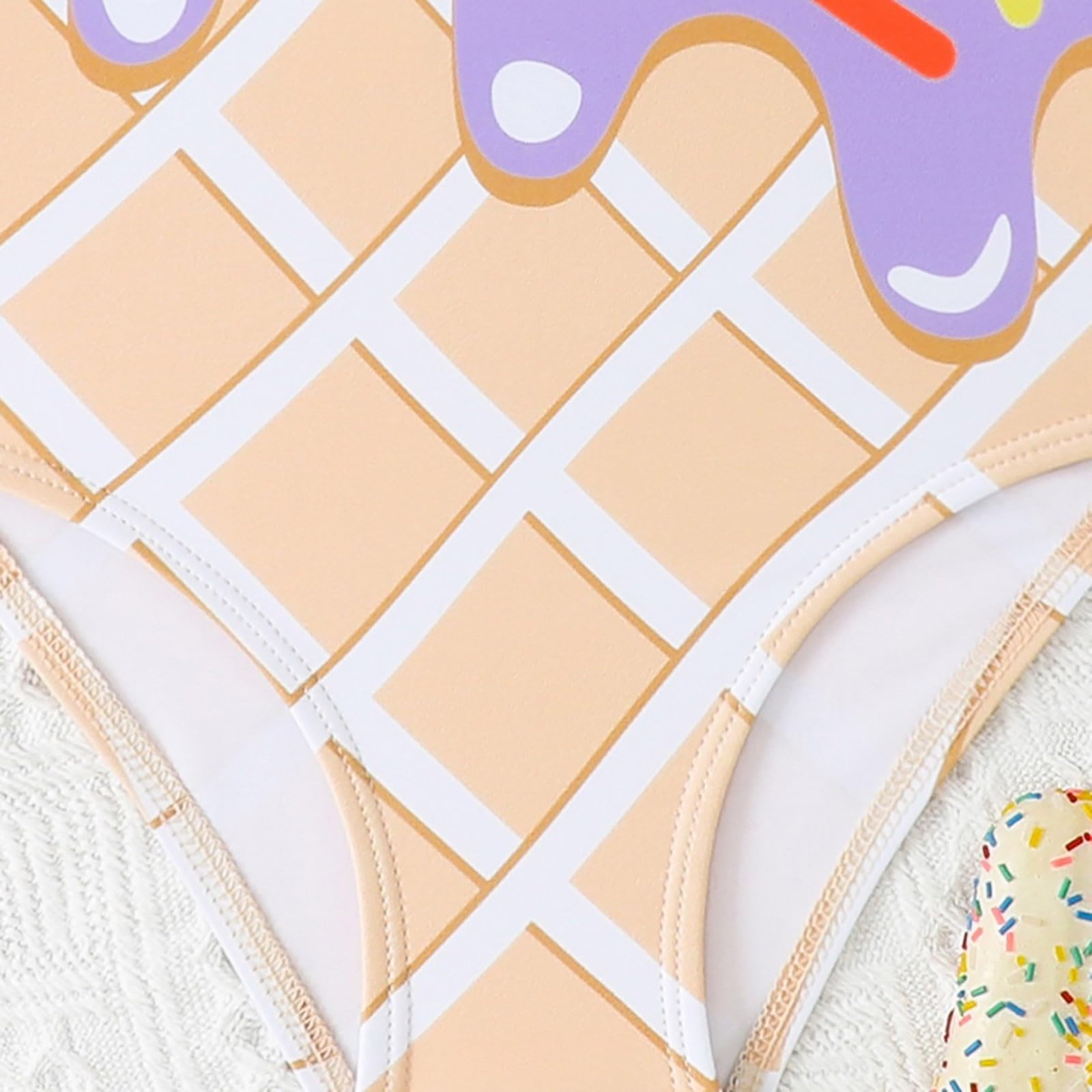 Generisch Bañador para niña Sunny con bonito estampado de flores, ideal para niños pequeños, niños y adolescentes, perfecto para la playa y la piscina en verano.