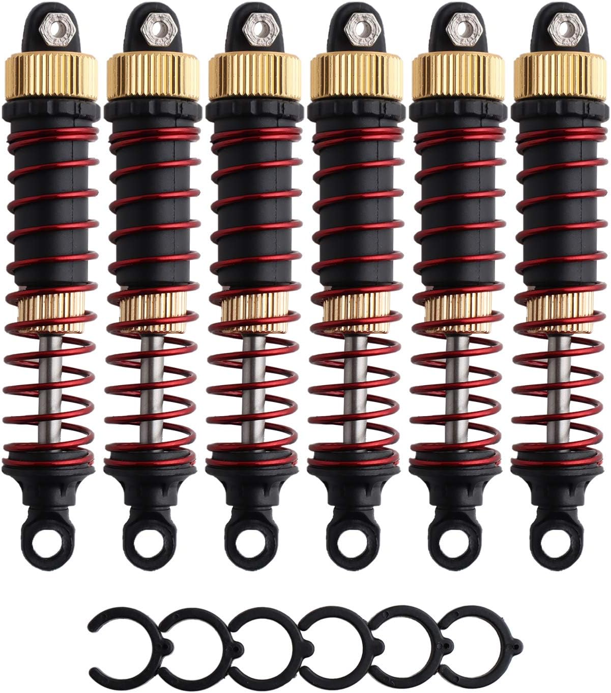 6 PCS Aluminum Alloy Shock Absorber Assembled Metal Shocks 9125 Upgrade Parts 25-ZJ03 LG-ZJ03 920-ZJ03 for 1:10 9125 9155 9156 RC Cars S920 S921 RC Trucks