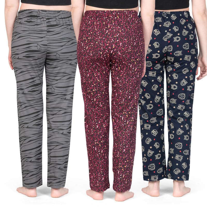 Image of Real Basics Women's Cotton Printed Pyjama pack of 3