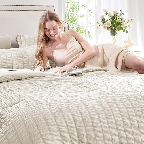 Miniatura 3 de CozyLux - Juego de edredón Queen de 7 piezas en una bolsa con sábanas, juego de edredón de lujo con alternativa de plumón, sábanas, fundas