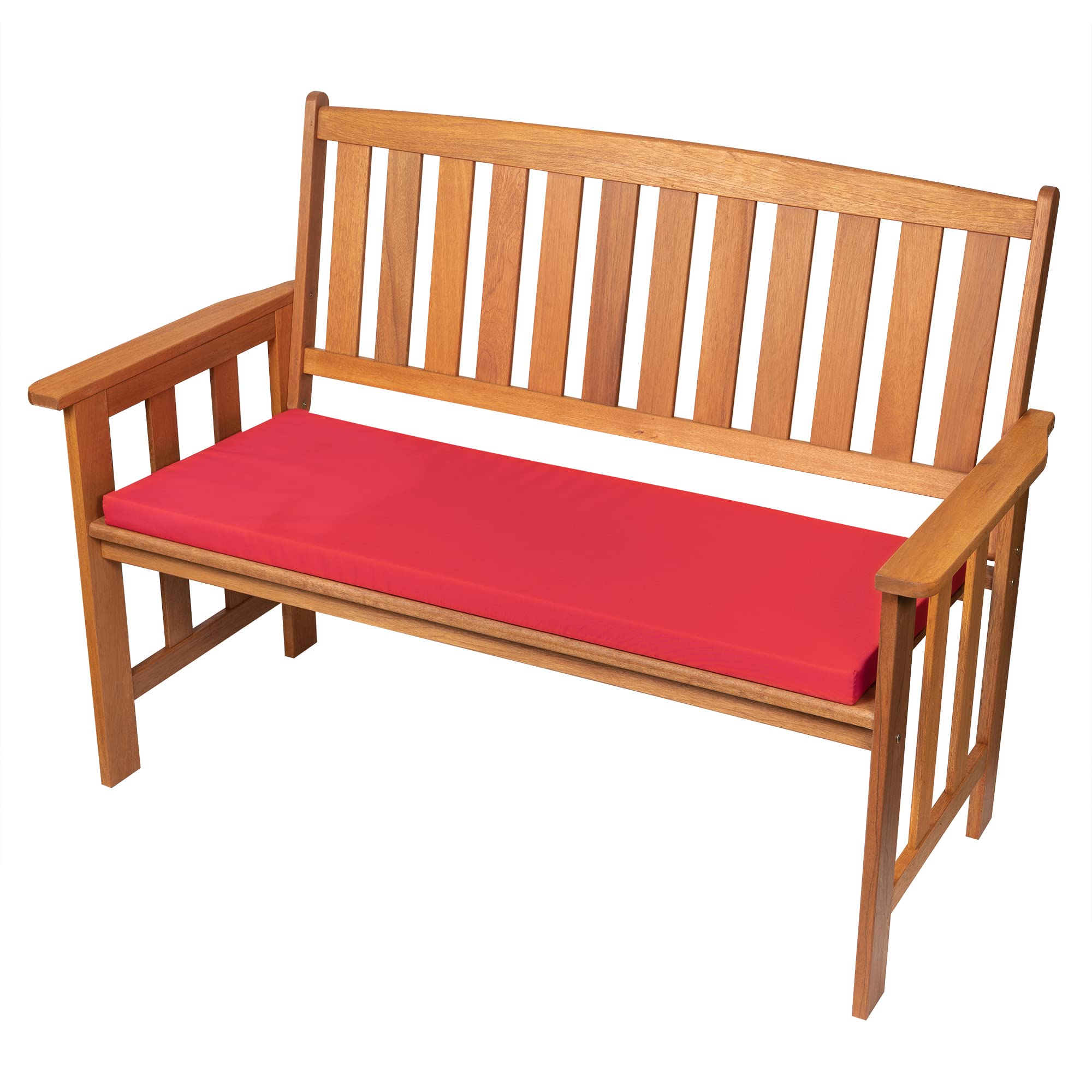 SOFTILLO Waterproof Garden Bench Outdoor Pad 108x45x4cm | Patio Furniture 2 Seater Cushion | Water Resistant Material | Chaise Swing Chair Cushion |Indoors Seat Pads | Red