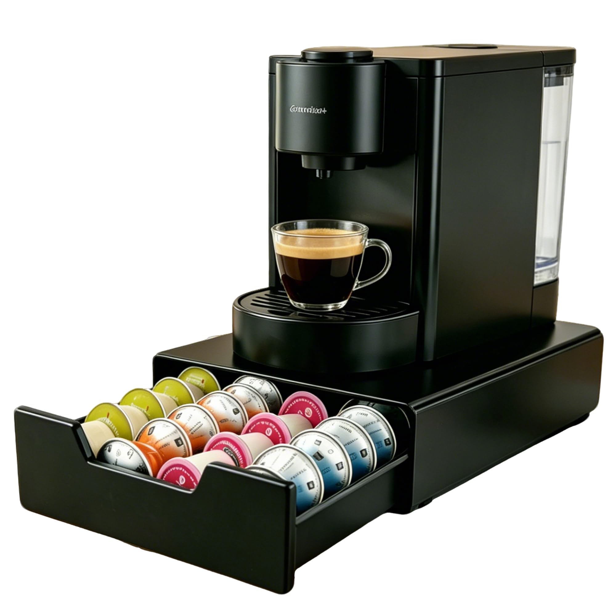 Cajón para cápsulas de café Nespresso Vertuo con capacidad para hasta 36 cápsulas grandes o 40 pequeñas Vertuo, soporte para cápsulas de café compatible con cápsulas Dolc Gusto, cápsulas K-Cup para