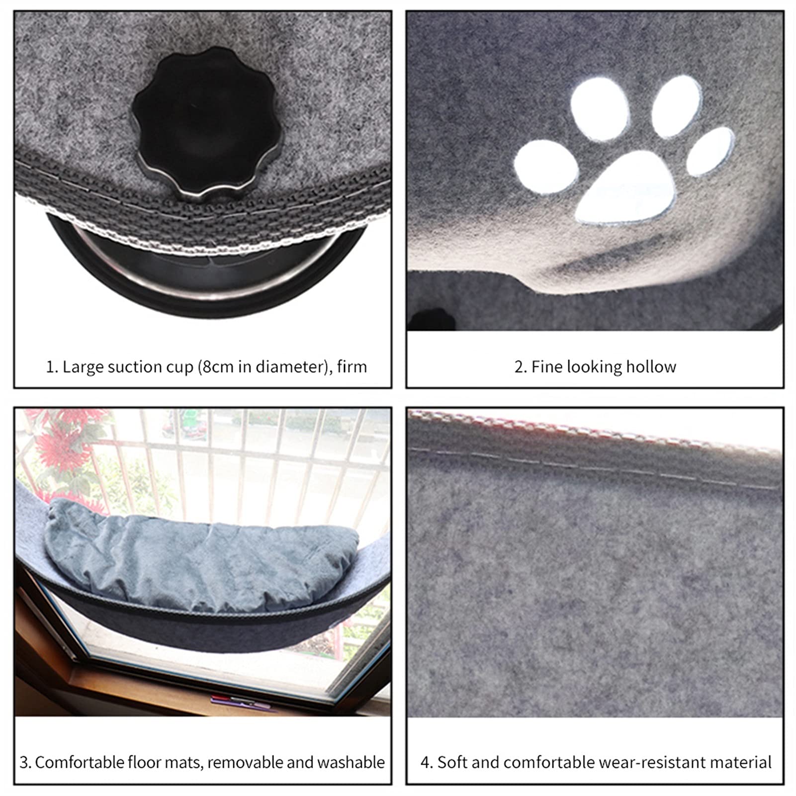 Hamaca de Gato Hamaca de la Ventana del Gato con Fuertes ventosas, para Gatos de Interior de Seguridad de Seguridad Hamaca para Mascotas