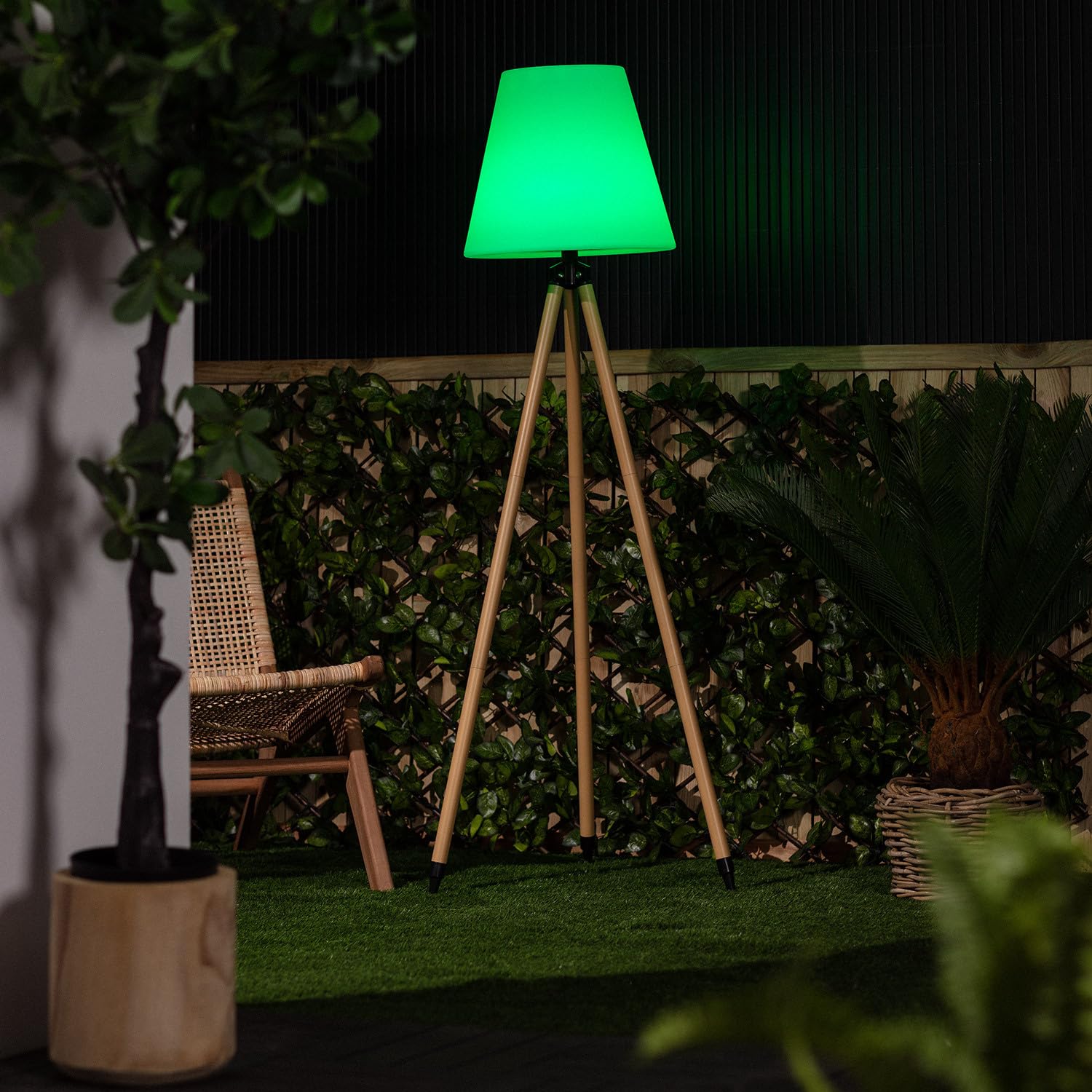 Lámpara De Pie Exterior De Metal Led Rgb Solar Con Batería Usb