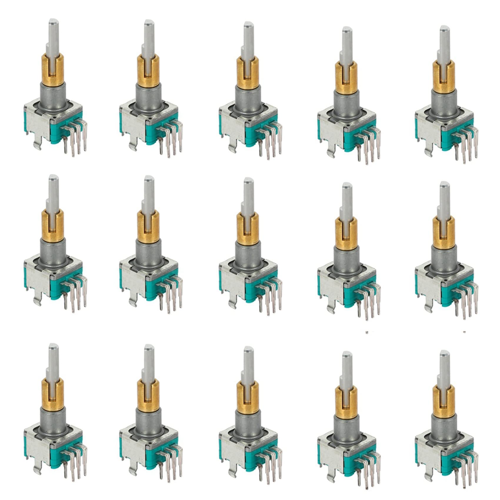 Encodeur rotatif double EC11EBB24C03 axe 25mm interrupteur intégré potentiomètre, lot de 15