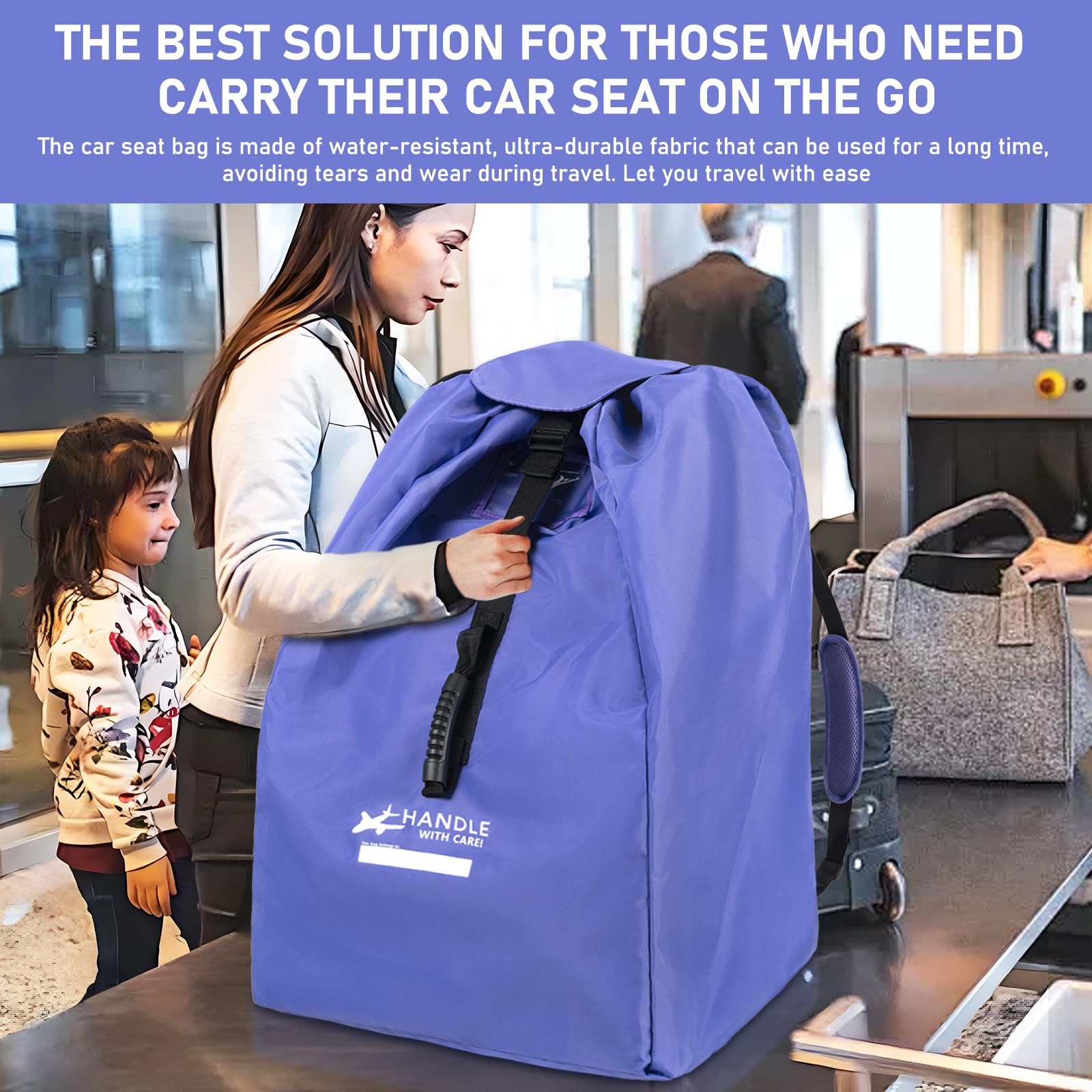 Bolsa de viaje para asiento de coche para avión, se adapta a asientos de coche infantiles, asientos convertibles, asientos elevadores, bases de asiento de coche, para ahorrar preocupaciones,