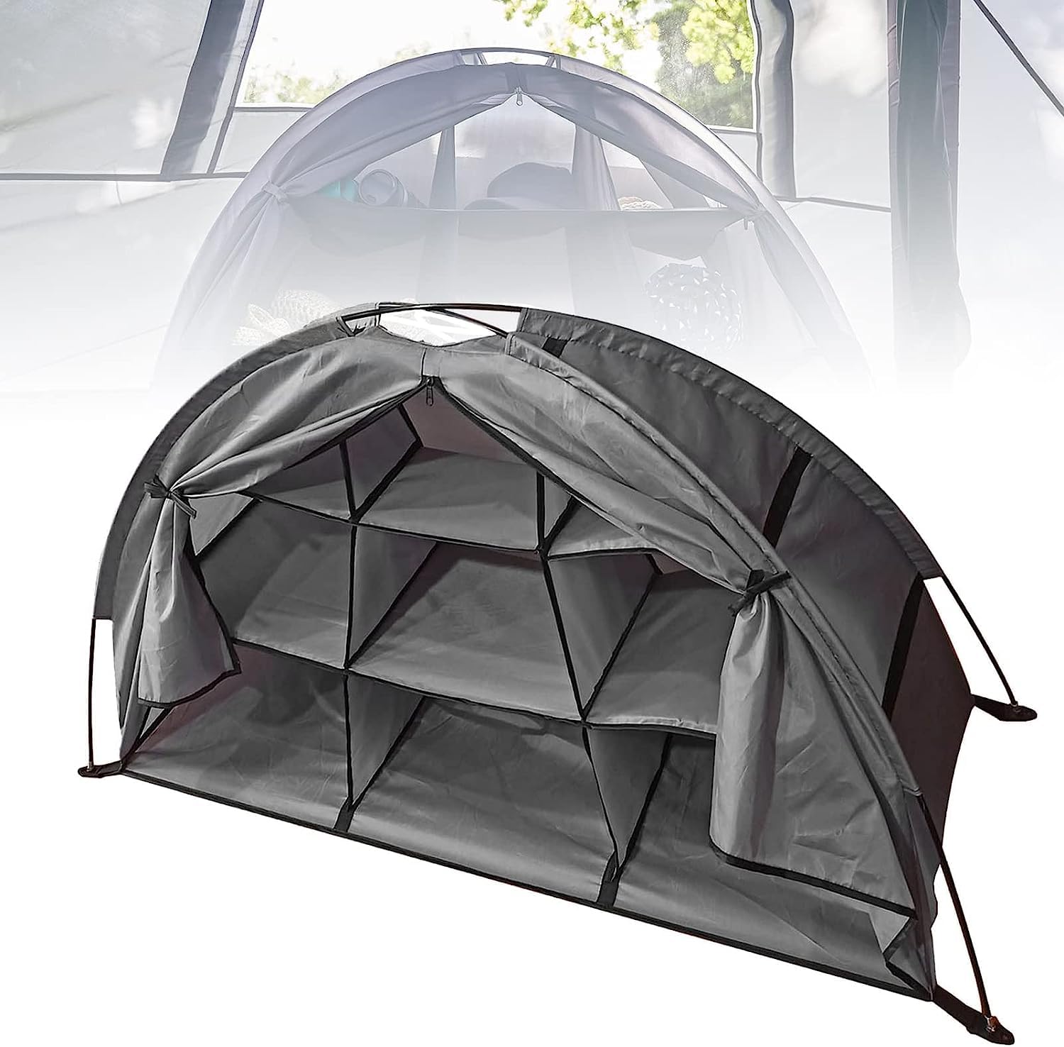 Camping-Schuh-Organizer, Camping-Schuh-Aufbewahrung, 210D Oxford-Stoff, 9 Ablagen, große Kapazität, faltbar, klassifizierte Organisation, Camping-Aufbewahrungsschrank, für Ihre Camping-Ausrüstung