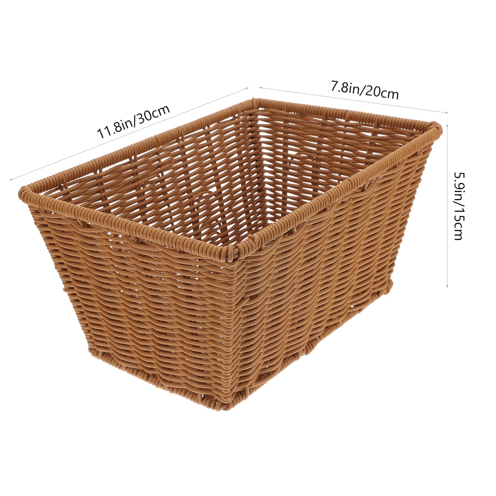 HOMOCONO Imitation Rattan Storage Basket Kitchen Utensil Rack Storage Baskets Multi-purpose Storage Basket Fruit Basket Wicker Baskets Seagrass Basket Weave Basket Plastic