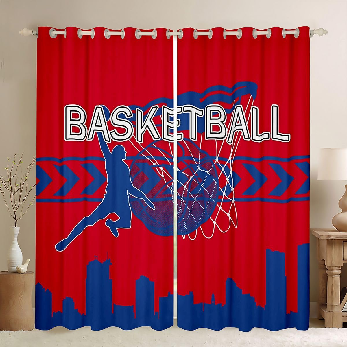 Rideaux de basket-ball athlète le cadeau idéal pour chambre de garçon
