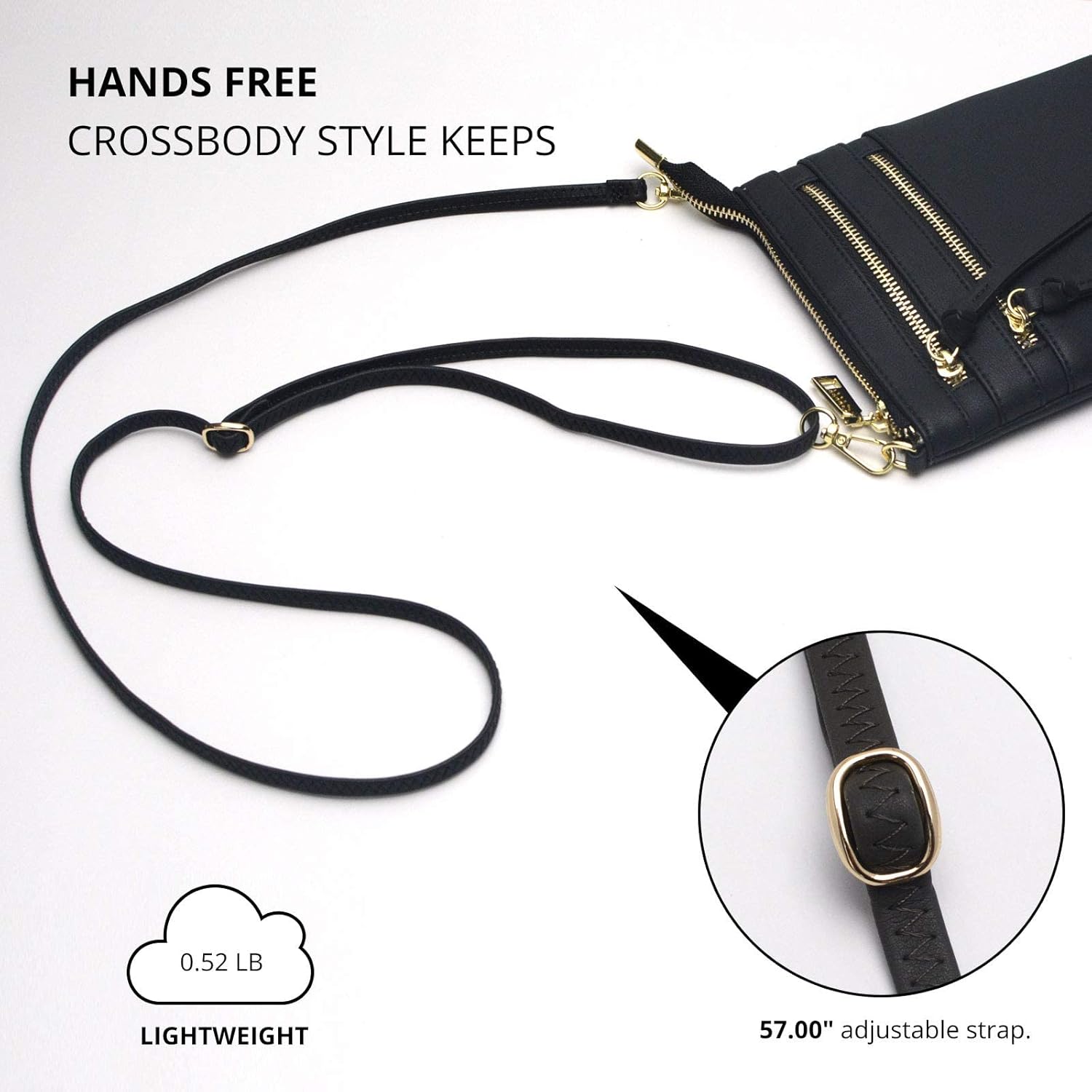 Bveyzi Large Capacity Wallets & Small Crossbody Purses for Women