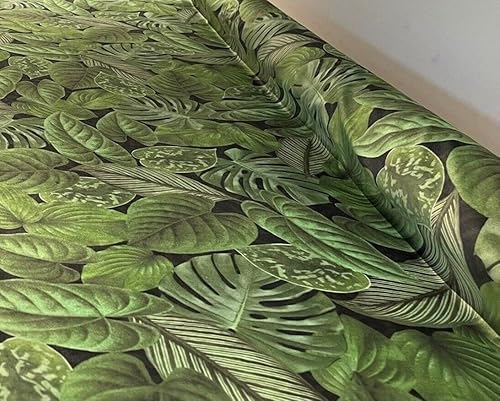 Miniatura 2 de The Yard - Tela para plantas de casa, terciopelo suave de The Meter, material de costura tropical verde, patrón de hojas exóticas para tapicería,