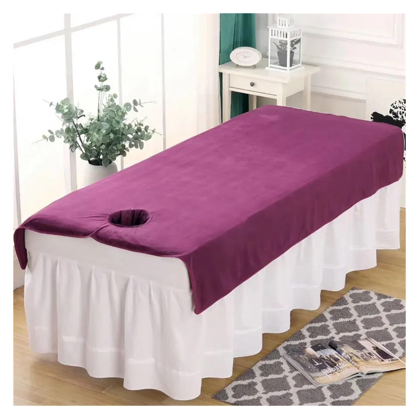 Sabanas Camilla Masaje Sábanas de cama de salón de belleza de terciopelo grueso, forro polar de Coral liso, cubierta de mesa de masaje de SPA, colcha, sábanas suaves de salón(Light Grey,120x190 with h