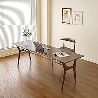 Vista 6 de Escritorio de estudio de madera maciza, mesa de computadora doble larga de 78.8 pulgadas para oficina en casa, estación de trabajo de PC para 2