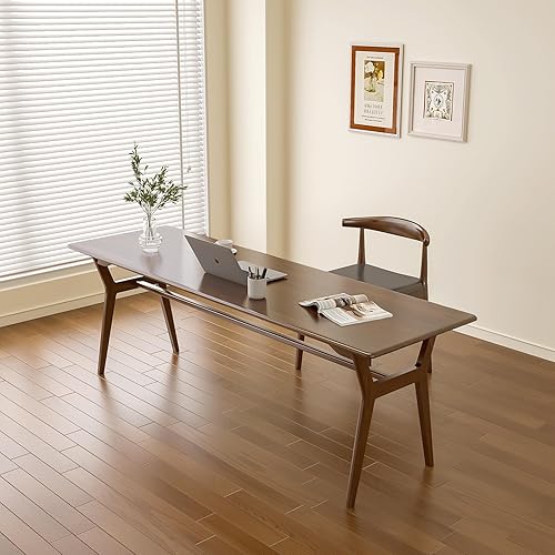 Miniatura 6 de Escritorio de estudio de madera maciza, mesa de computadora doble larga de 78.8 pulgadas para oficina en casa, estación de trabajo de PC para 2