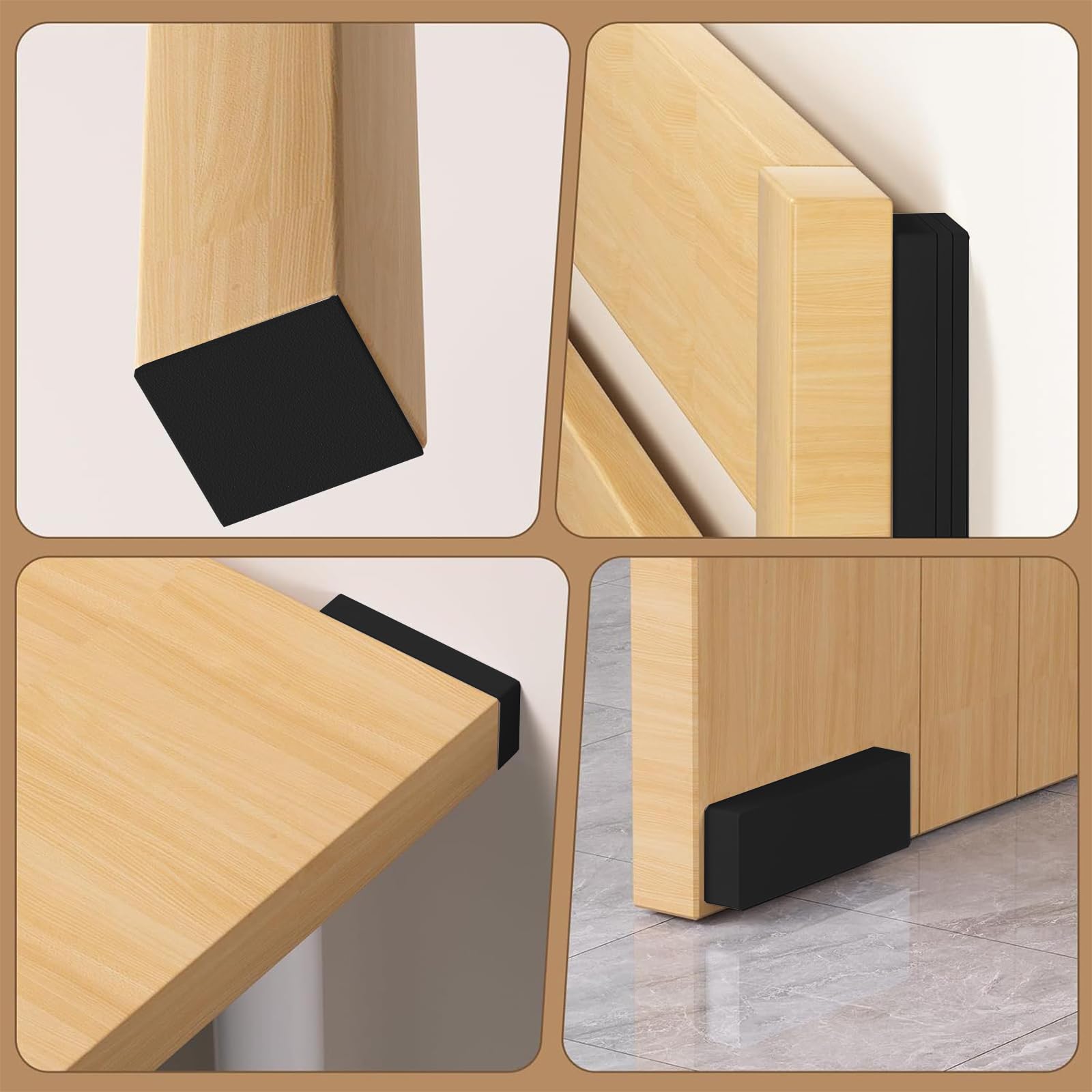 Headboard Stoppers for Wall, TRACOMPAN 20pcs EVA Foam Furniture Pads Bed Bumper Protectors with 1.5cm & 0.5cm Thickness - Image 4