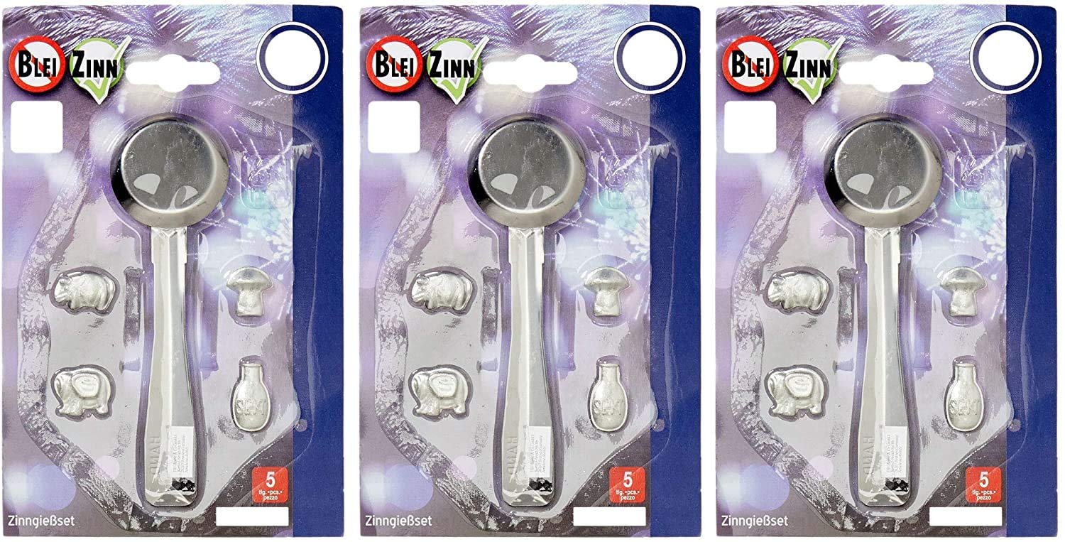 Tib HeynePewter Casting Set 5 Pieces 4 Figures with Spoon Pewter Casting the Party Fun Not Only for New Year's Eve (3)