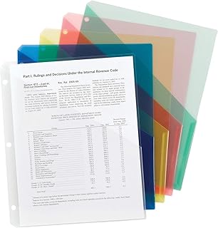 Smead Organized Up Poly Translucent Slash File Jacket, Three-Hole Punched, Letter Size, Assorted Colors, 30 Count