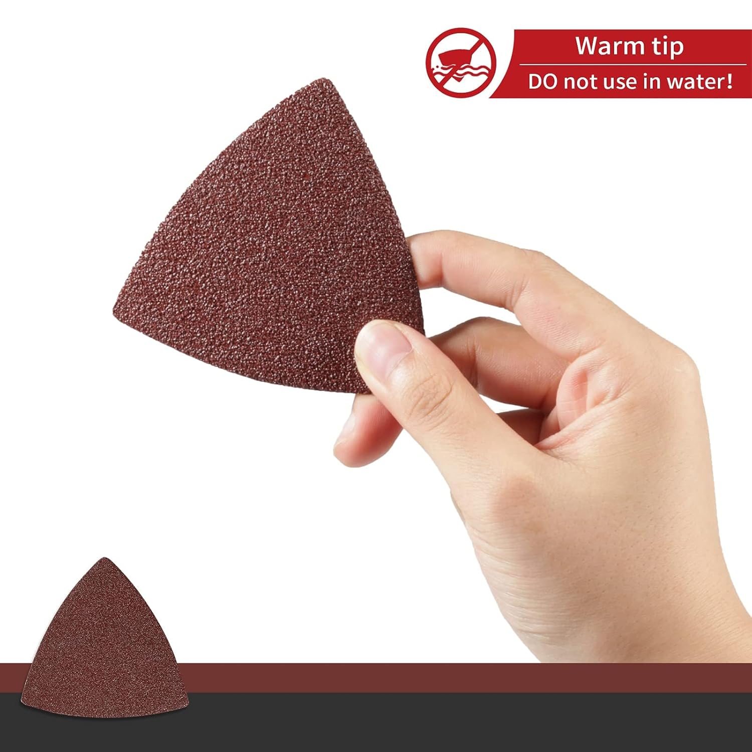 30 Pcs 3-1/8 Inch (80mm) Triangular Hook & Loop Oscillating Multitool Sanding Pads Triangle Sanding Pads 60 Grit No Hole Triangle Sandpaper Detail Sander Sandpaper for Wood Metal Polishing