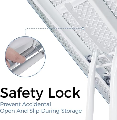 Miniatura 3 de SheeChung Tabla de planchar de 13 x 43 pulgadas, tabla de planchar compacta con soporte de hierro, tabla de planchar plegable para espacios