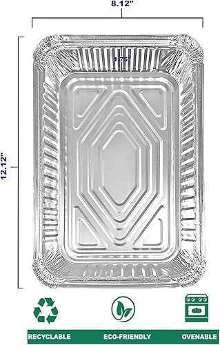 Miniatura 2 de PACTOGO Moldes desechables de papel de aluminio oblongos para hornear de 4 libras con tapas de tablero de 12 x 8 x 2 pulgadas - para preparación de