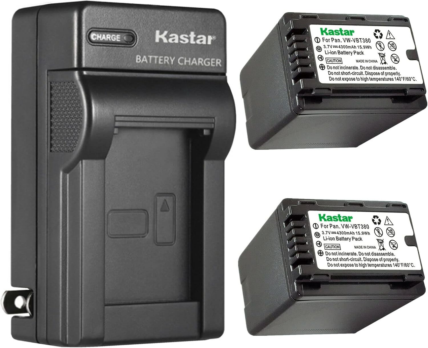 Kastar 2-Pack Battery and AC Wall Charger Replacement for Panasonic HC-W580K, HC-W580GK, HC-W580MGK, HC-W850, HC-W850EB, HC-W850M, HC-W850GK, HC-W850MGK, HC-W850K, HC-W870M, HC-V785K Full HD Camcorder