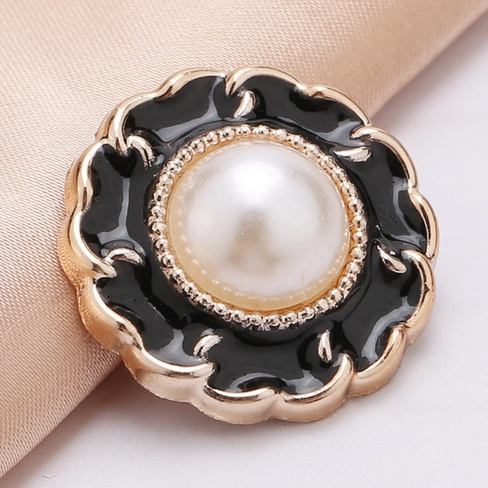 6 pezzi in resina fiore gambo pulsante in resina trasparente bottoni per cucire bottoni in metallo per jeans, pantaloncini, giacche, zaini, vestiti, cappotti neri 18 mm