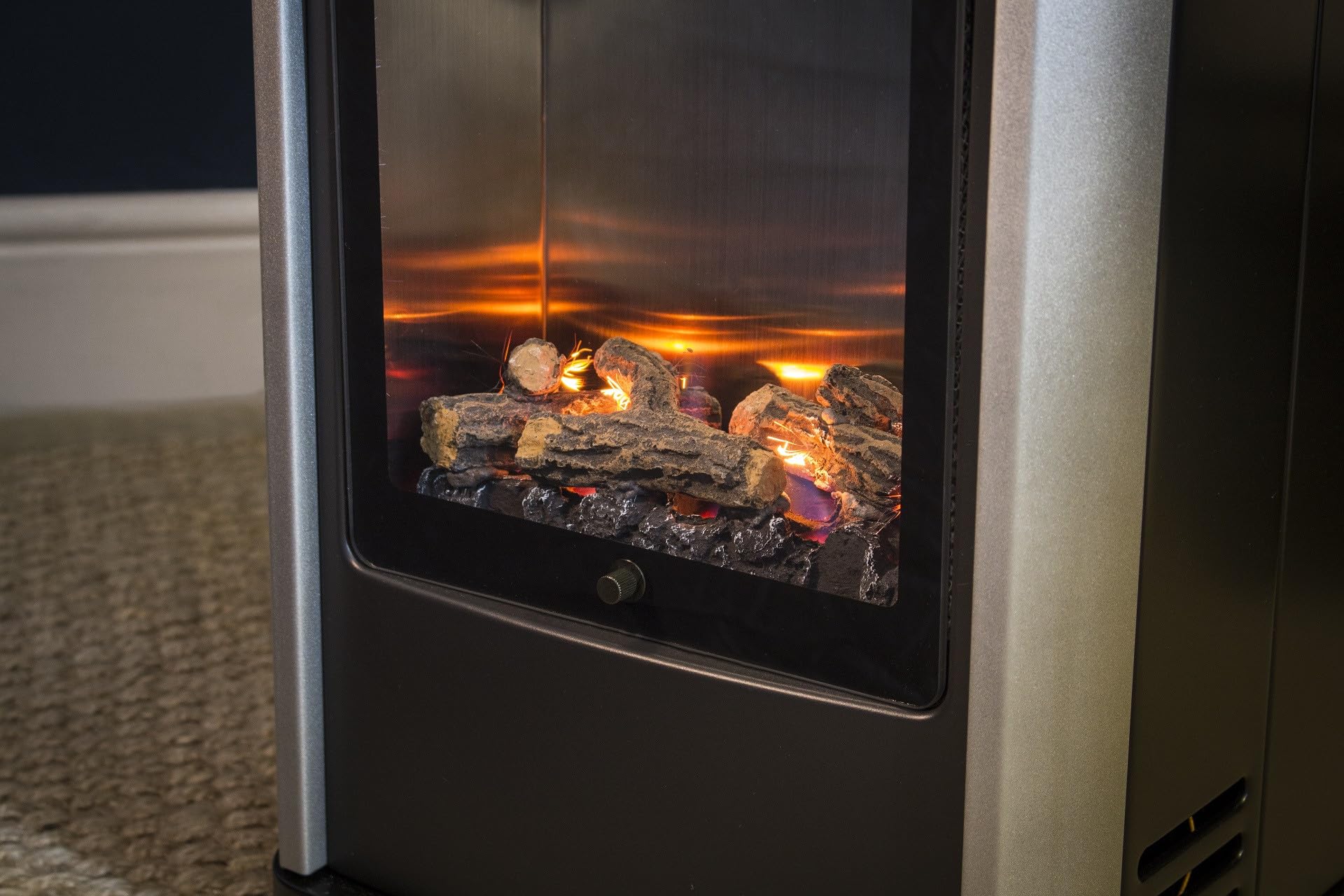 Manhattan real flame Log effect calor gas mobile portable heater :  Amazon.co.uk: Home u0026 Kitchen