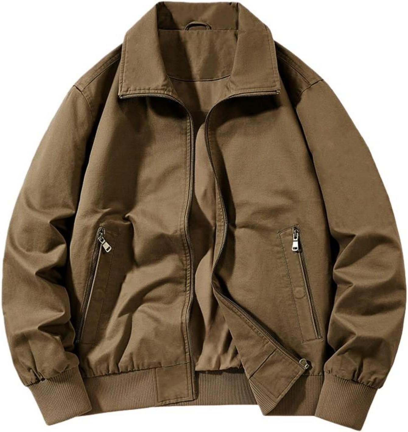 Men's Spring Autumn Retro Stand-Collar Work Jacket