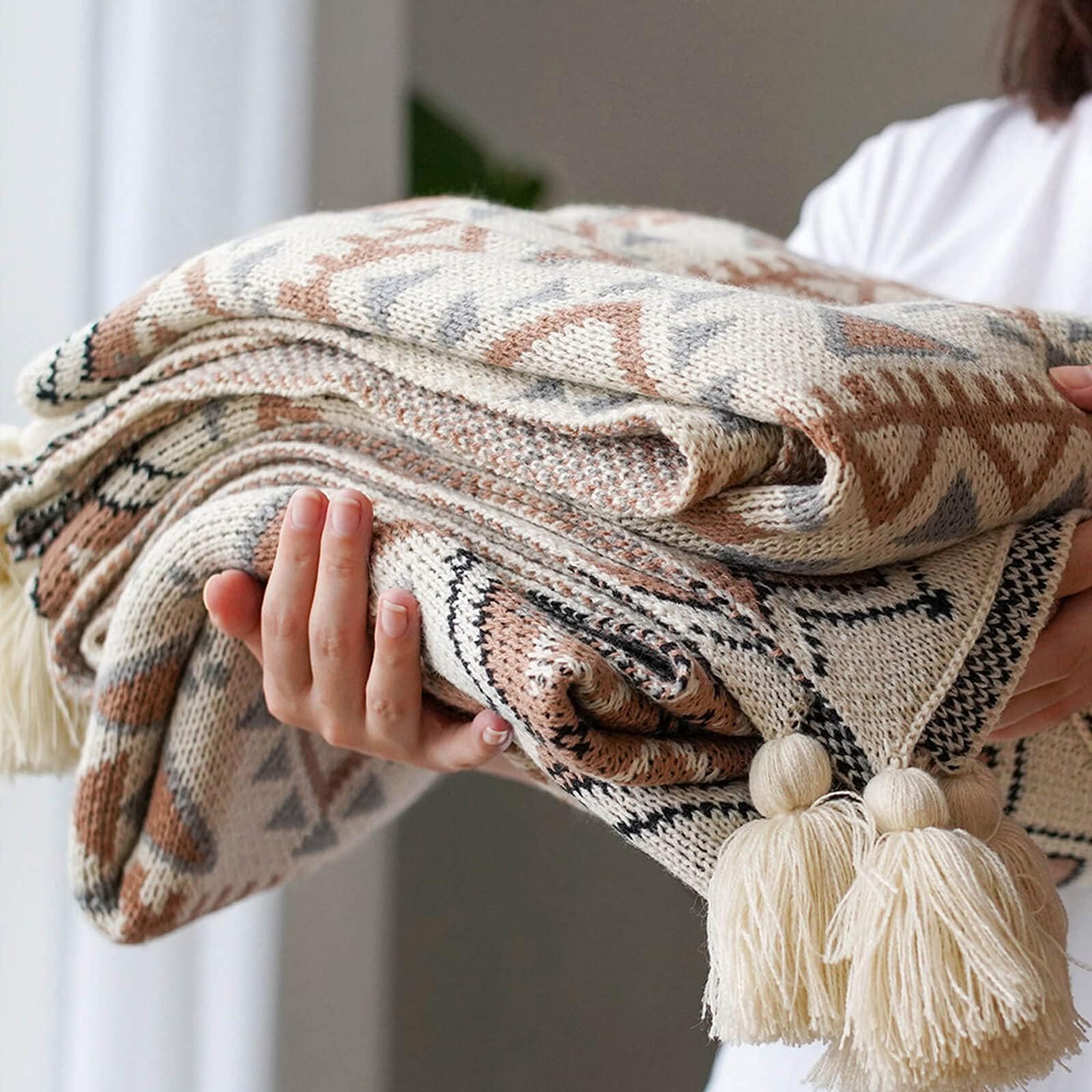Amazon.com: TOFUNTOY Boho Throw Blanket Bohemian Blanket for Couch ...