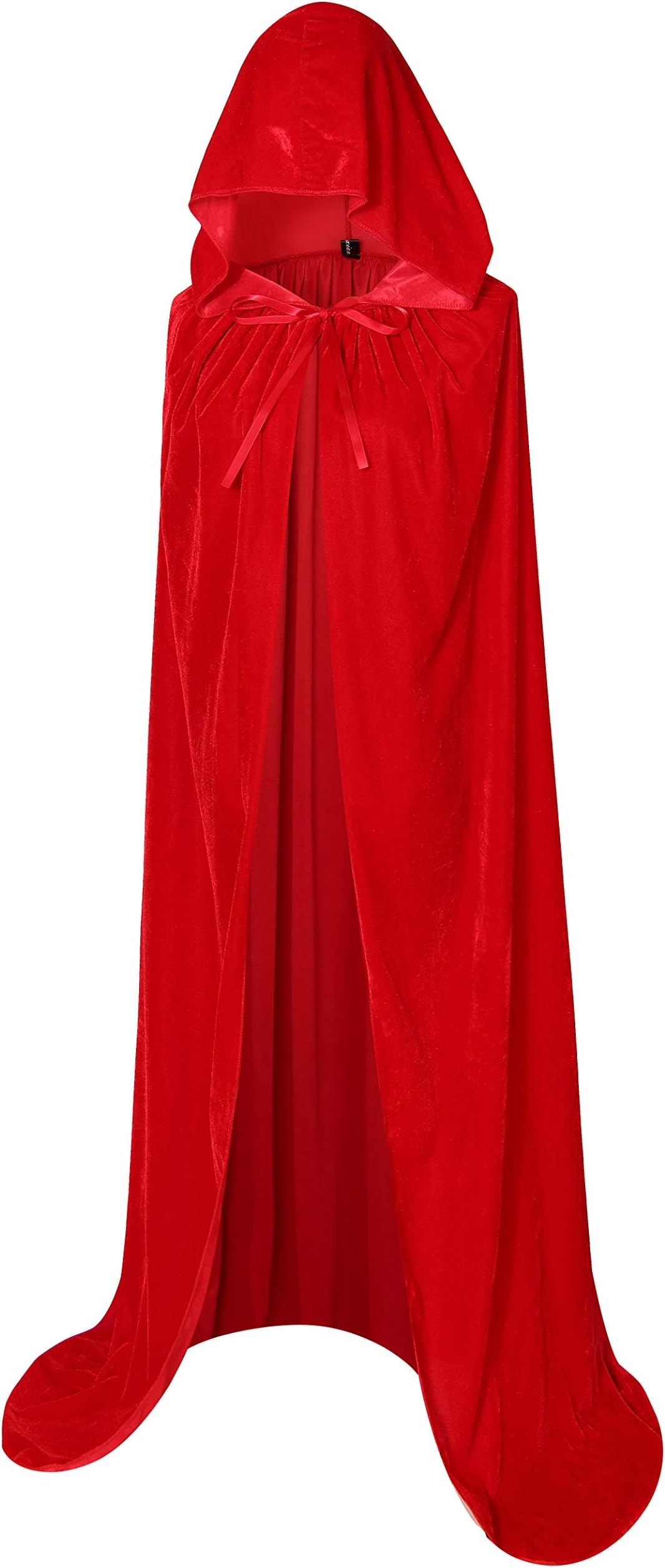 Long Hooded Cloak Velvet Cape Witch Costume Halloween Costumes for Women Men