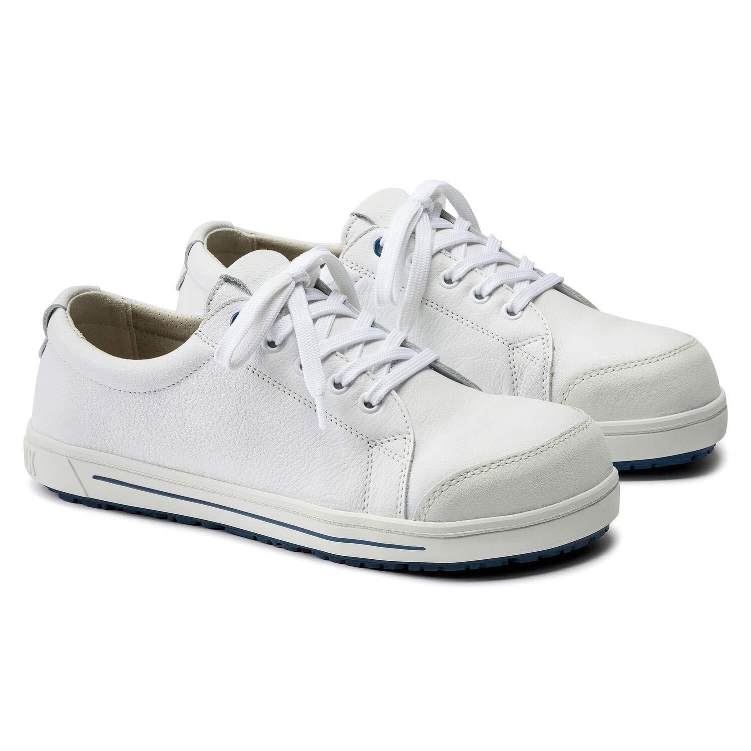 BIRKENSTOCK Zapato de seguridad con cordones clase S3 con puntera de acero antiestático, material exterior de piel, modelo QS 500 1011230, Blanco, 40 EU