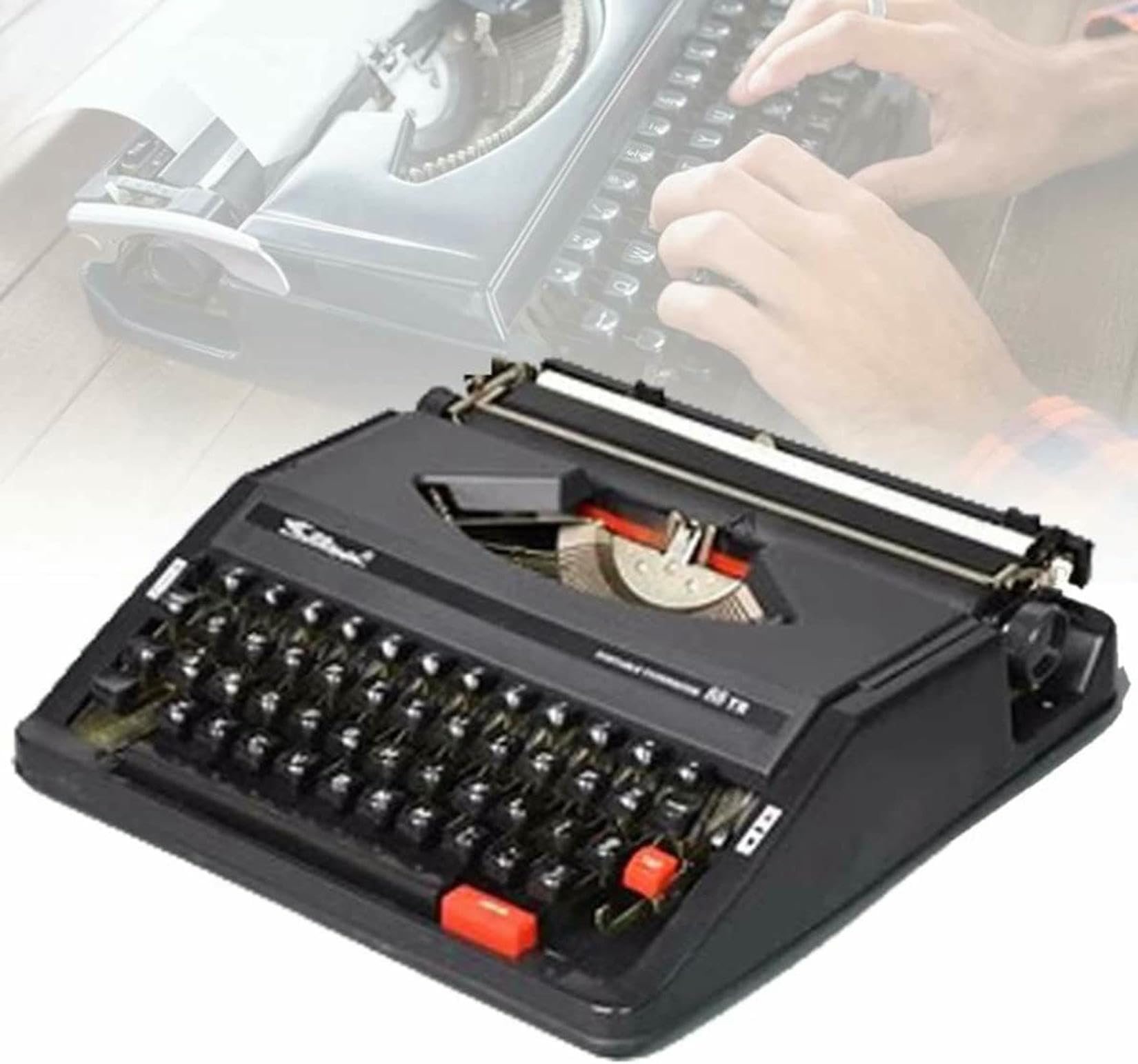 Old Fashioned Manual Typewriter, Machine Typewriter, Portable Flexible Buttons Clear Handwriting - for Letters, Creative Writing, Crafting, Free Writing