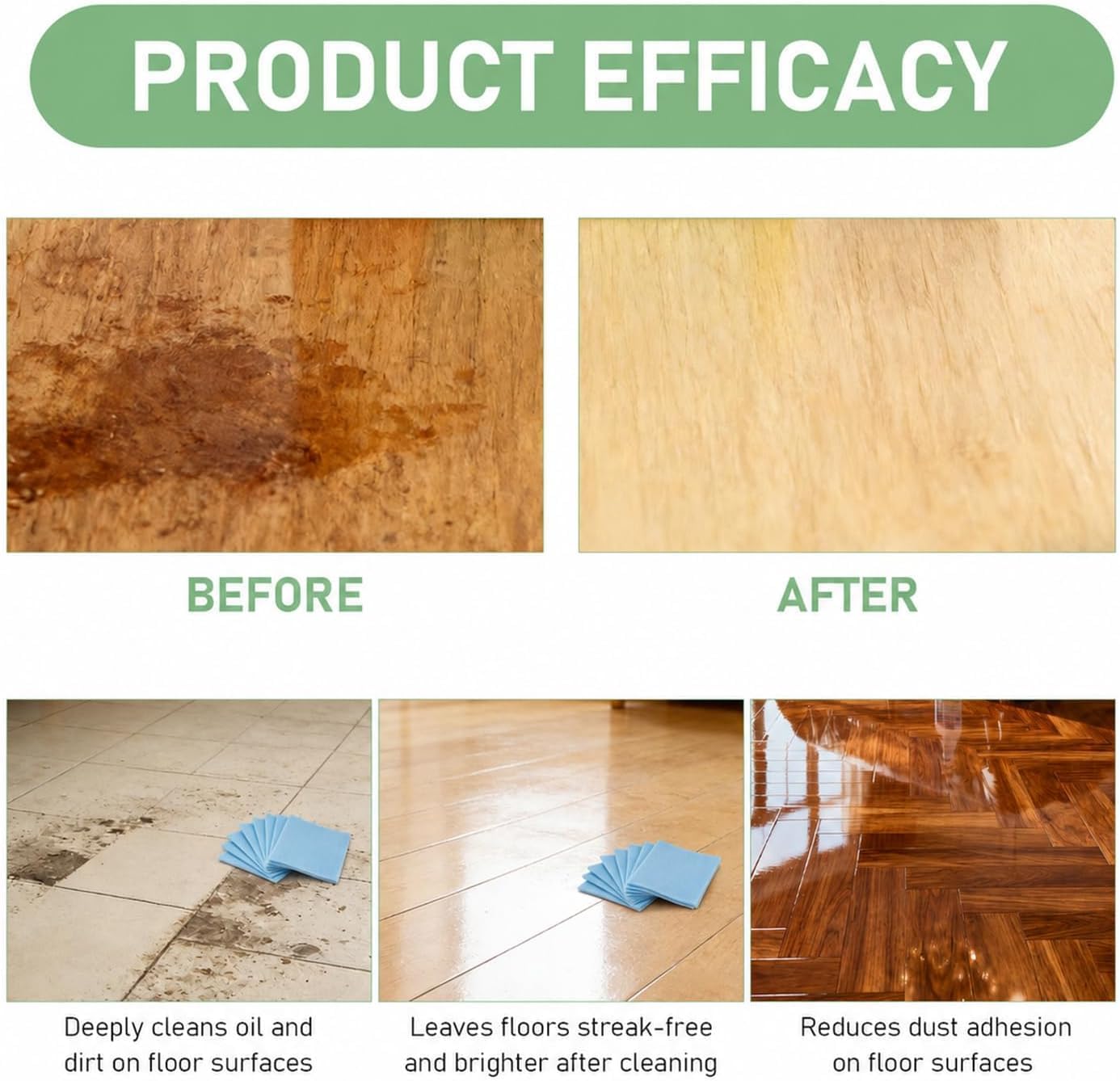 Multi-Surface Floor Cleaner Tablet for Mopping, Multi-Effect Floor Cleaning Sheets Wood Cleaner Tablets, Deep Cleaning Sheets for Luxury Vinyl Plank, Wood Flooring (200 pieces)