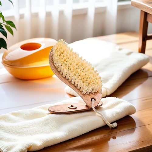 Miniatura 2 de Haowuliao Cepillo para manchas de lavandería con fibra de sisal natural, cepillo removedor de manchas para ropa (cepillo de lavandería 2)