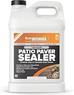 Low Gloss Patio Paver Sealer - Clear Water-Based Sealant for Patio Paver...