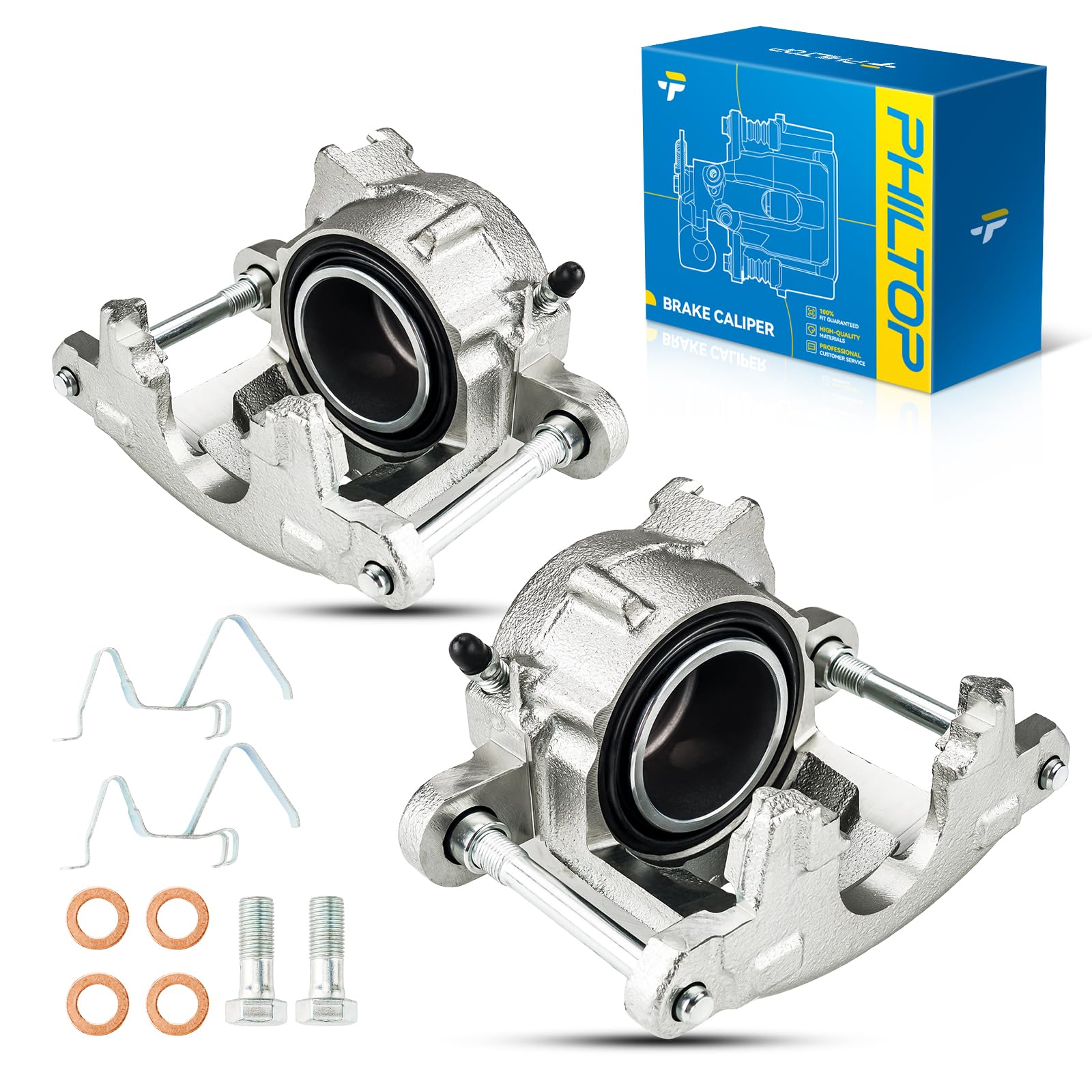 PHILTOP Brake Caliper Front Compatible with 1982-2003 Chevrolet S10, 1991-2003 GMC Sonoma, 1982-1992 Chevrolet Camaro, 1978-1987 Chevrolet El Camino, 1978-1988 Chevrolet Monte Carlo, 18-4071, 18-4072