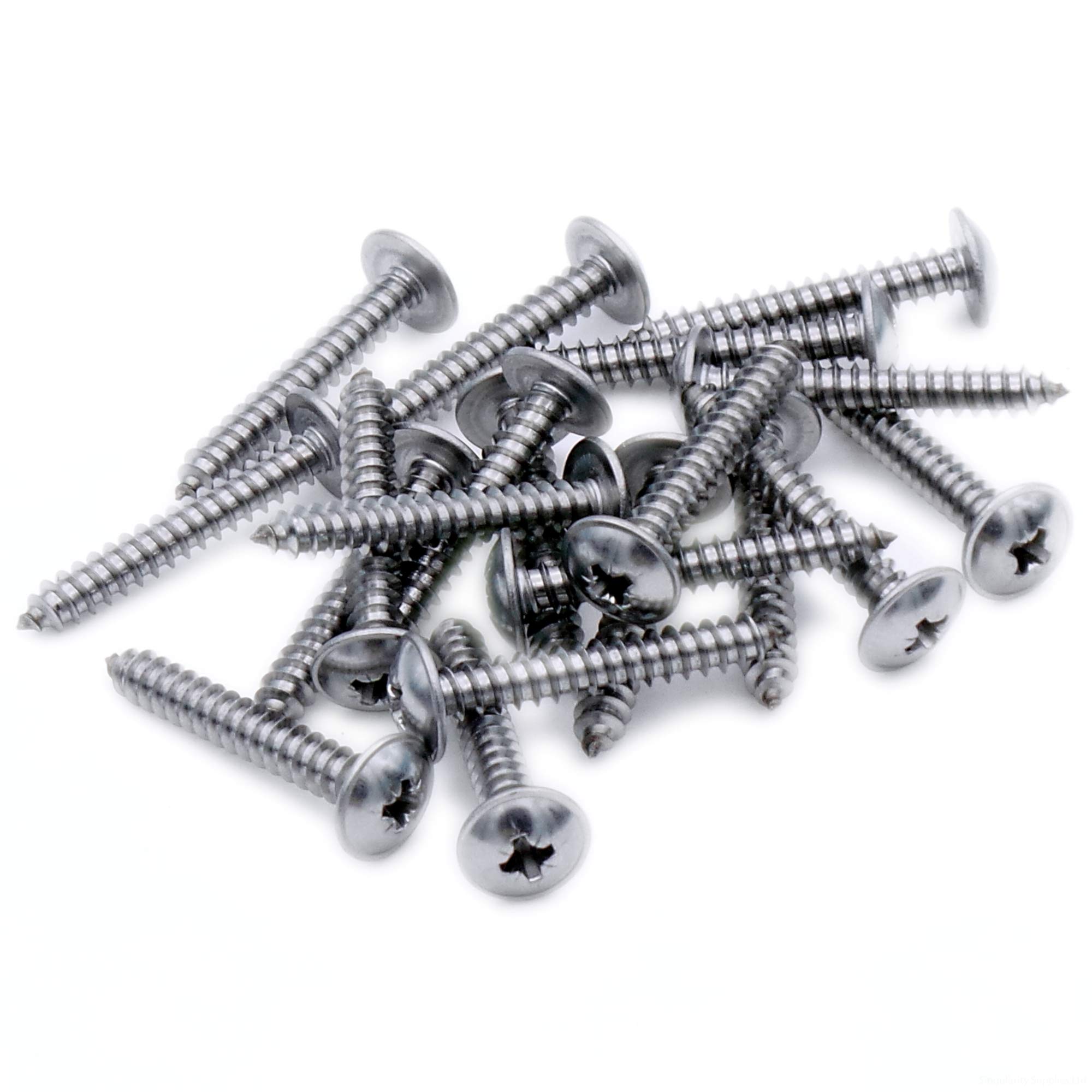 Singularity Supplies No.10 X 1 (4.8Mm X 25Mm) Pozi Flanged Self-Tapping Screw - Stainless Steel (A2) (Pack Of 20)