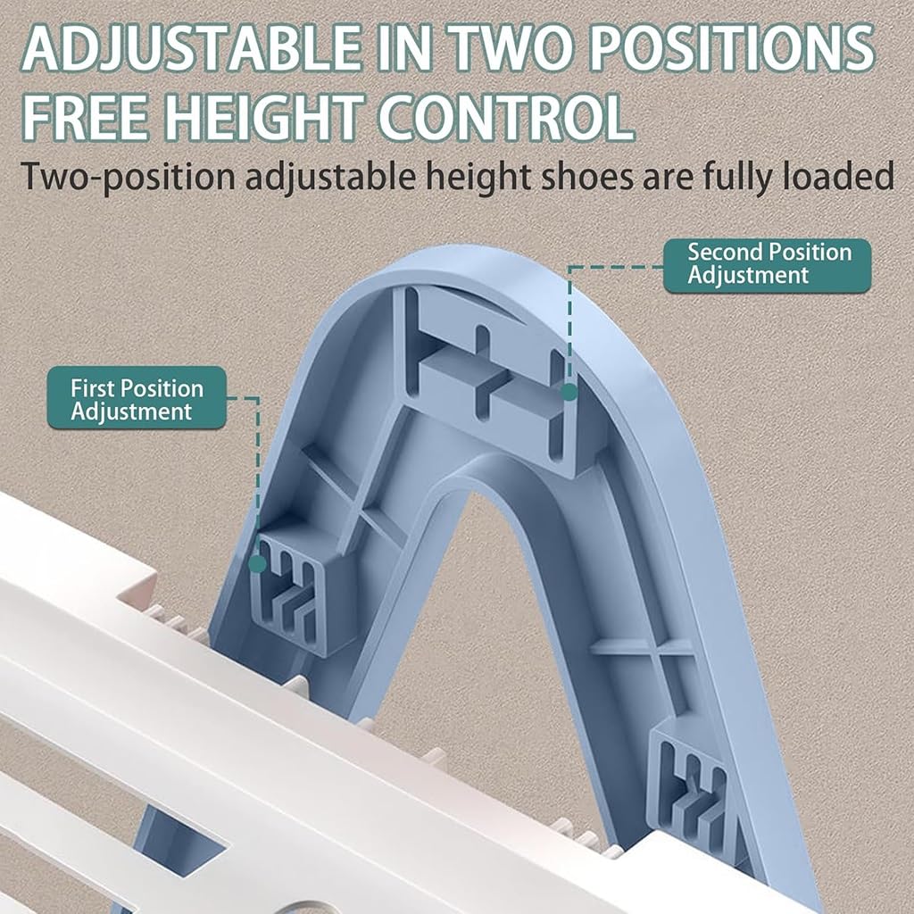 Scarpiera compatta regolabile a 5 ripiani per piccoli spazi, organizer verticale per scarpe con design salvaspazio autoportante (blu)