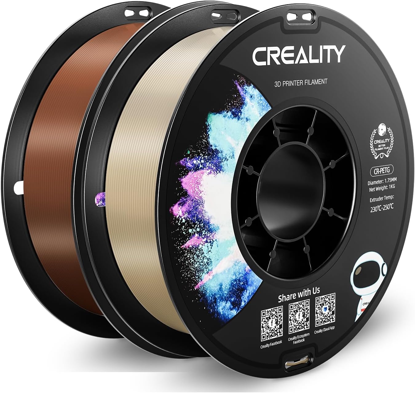 Creality 1kg Brown and 1kg Beige PETG Filament