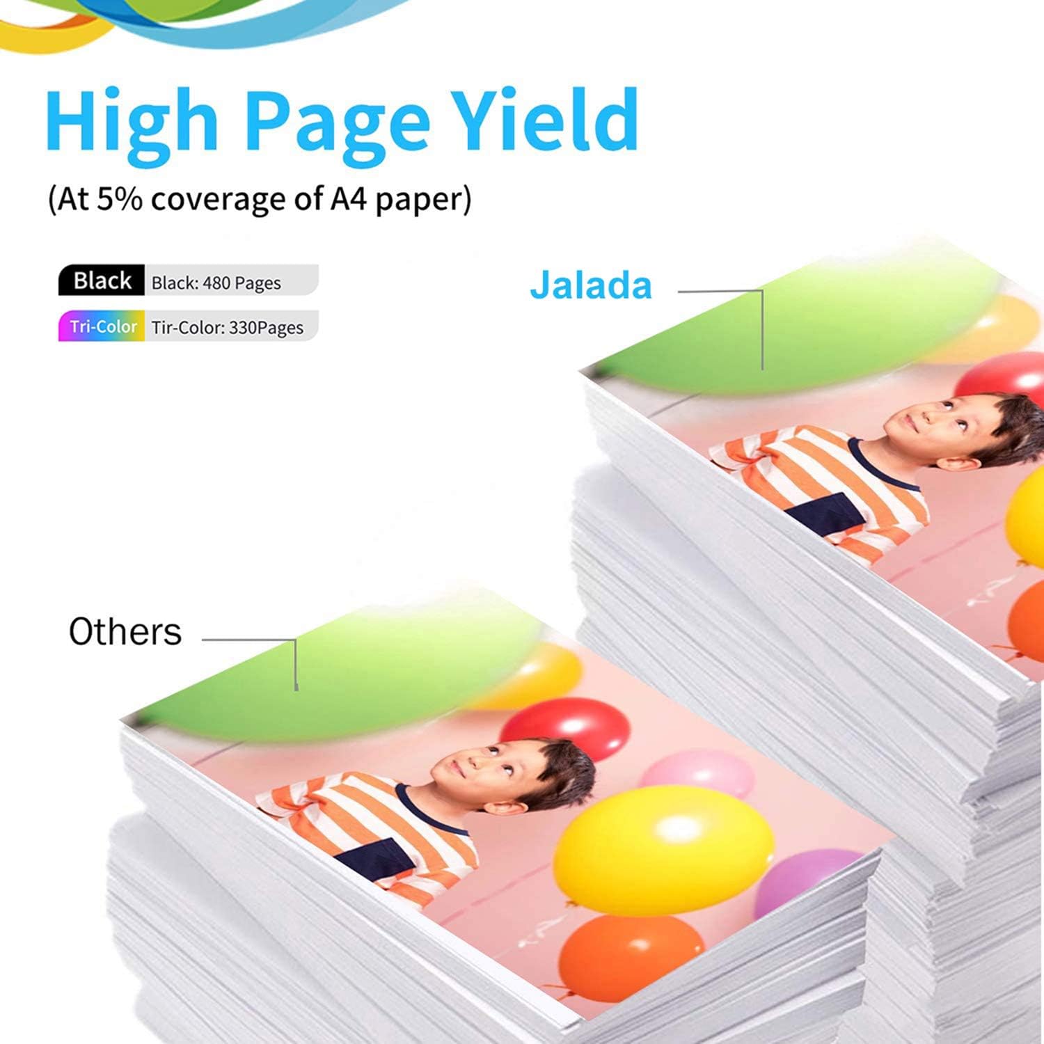 Flash Sale Jalada Remanufactured 65XL Ink Cartridge Replacement for HP 65XL 65 XL N9K04AN High Yield for Envy 5055 5052 5058 DeskJet 3755 2655 2622 2624 2652 3720 3752 3721 3722 3758 Printer (2 Black, 2 Color)